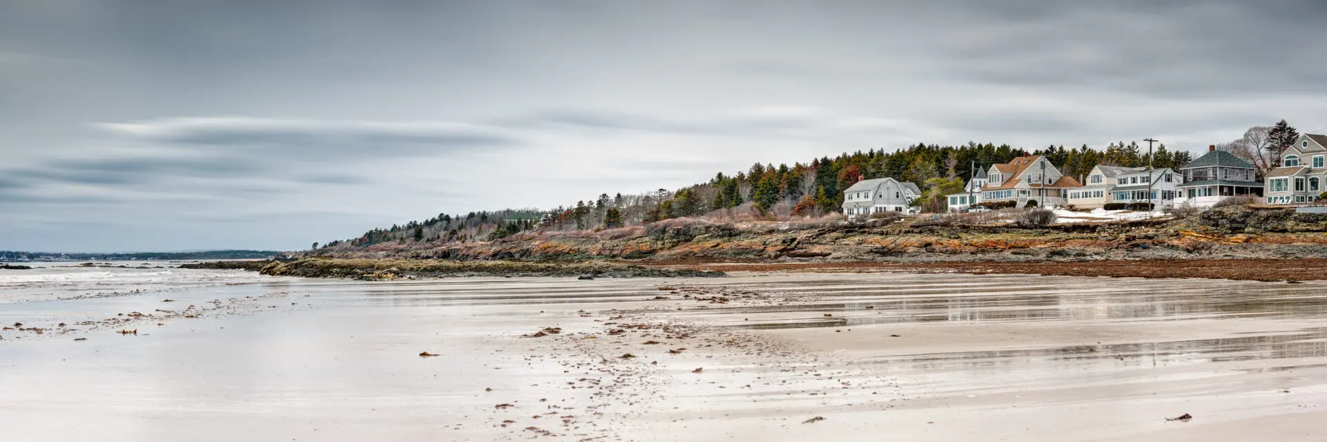 A pano of Higgins beach in Maine